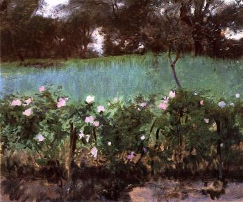 John Singer Sargent : Landscape with Rose Trellis